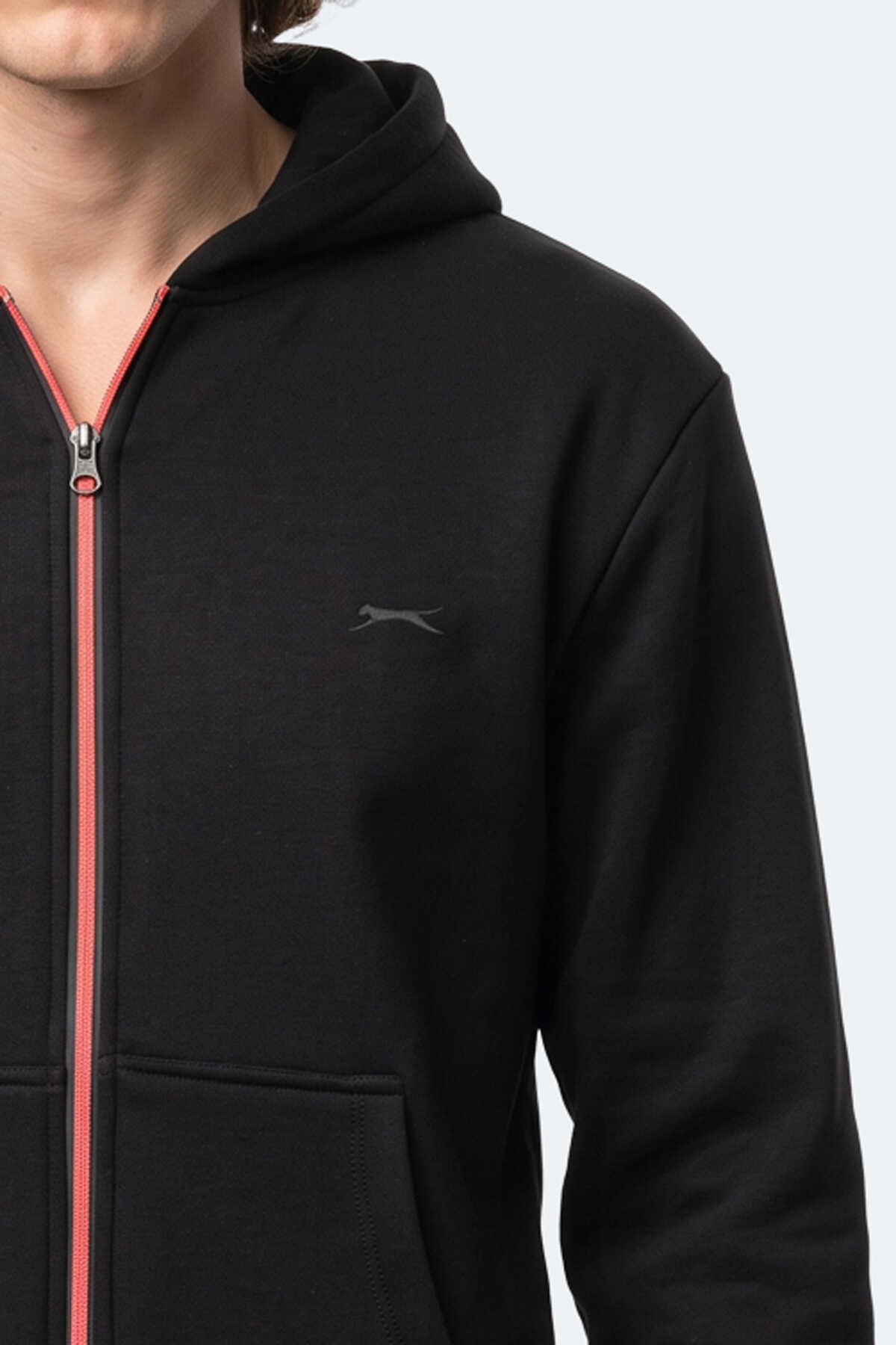 Slazenger KISHAN I Erkek Kapüşonlu Siyah Sweatshırt - 2