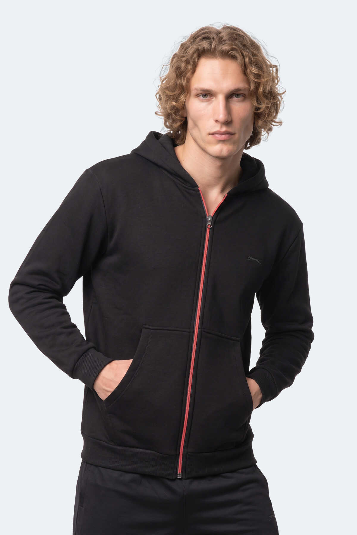 Slazenger KISHAN I Erkek Kapüşonlu Siyah Sweatshırt - 3