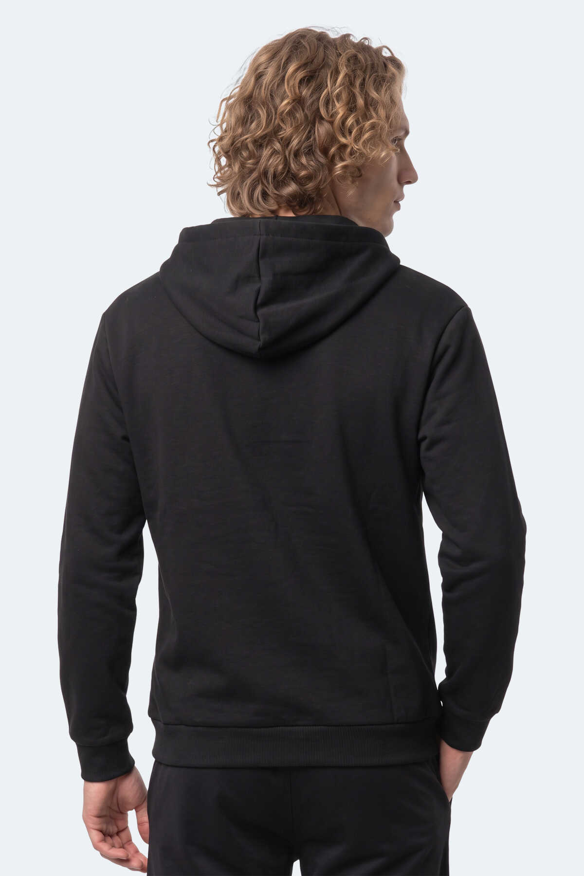 Slazenger KISHAN I Erkek Kapüşonlu Siyah Sweatshırt - 5