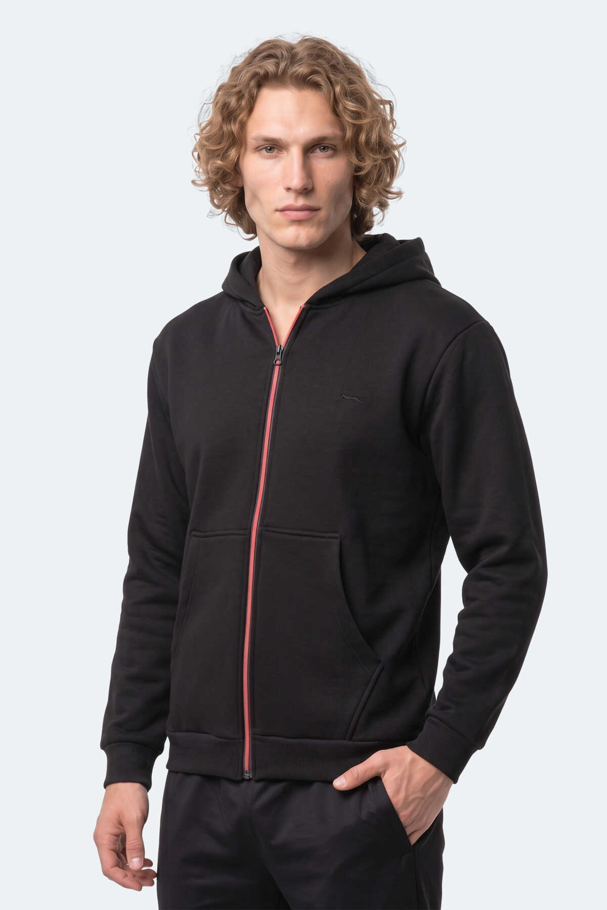 Slazenger KISHAN I Erkek Kapüşonlu Siyah Sweatshırt - 6