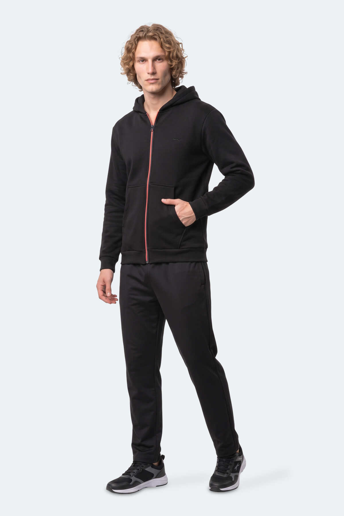 Slazenger KISHAN I Erkek Kapüşonlu Siyah Sweatshırt - 7