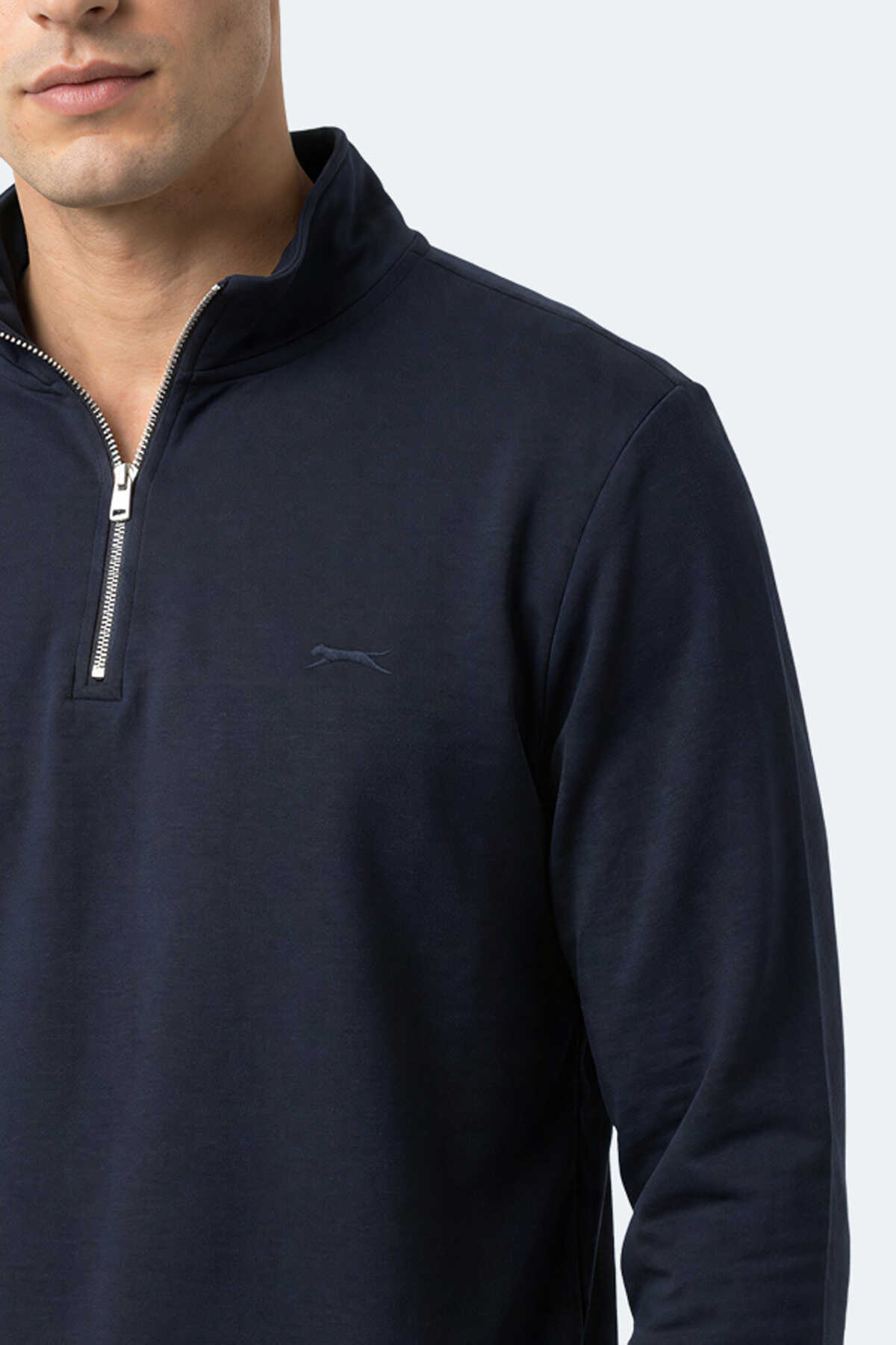 Slazenger KIVO I Erkek Dik Yaka Fermuarlı Lacivert Sweatshırt - 2