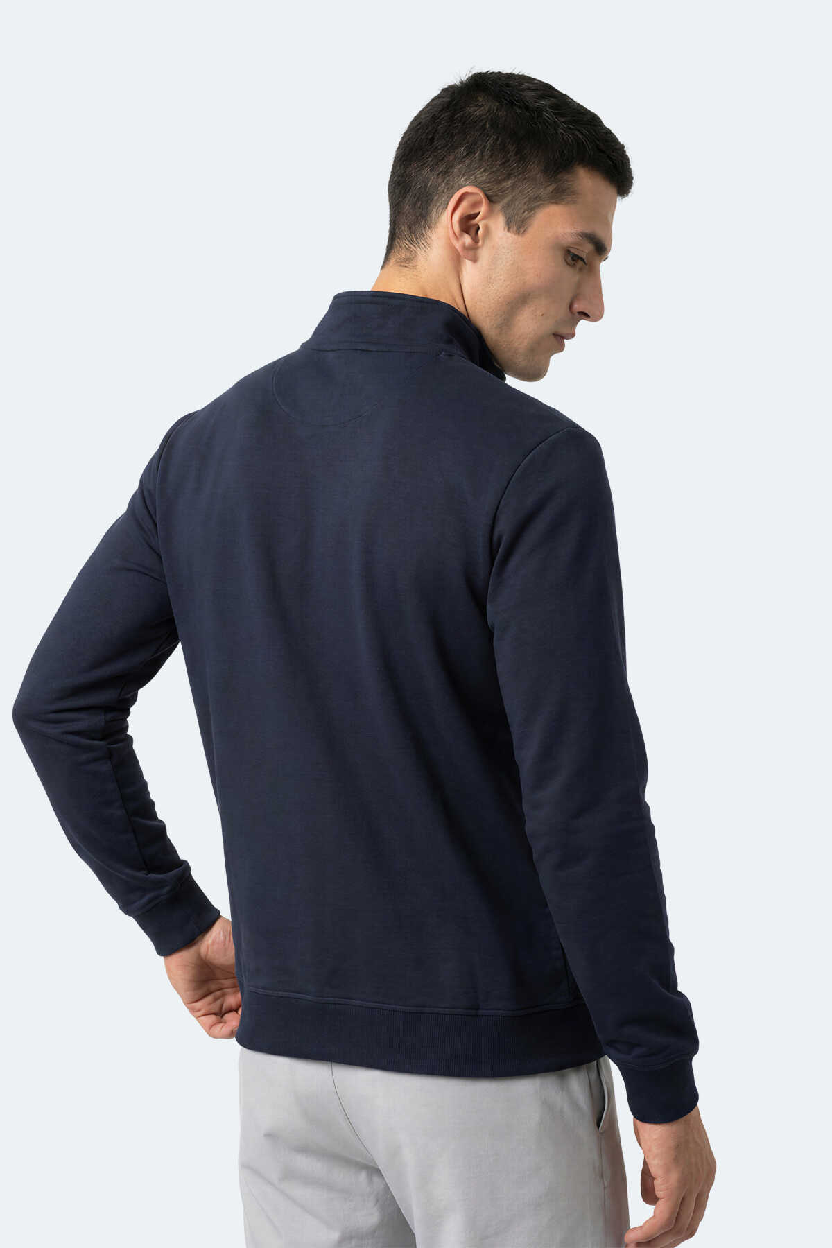 Slazenger KIVO I Erkek Dik Yaka Fermuarlı Lacivert Sweatshırt - 3