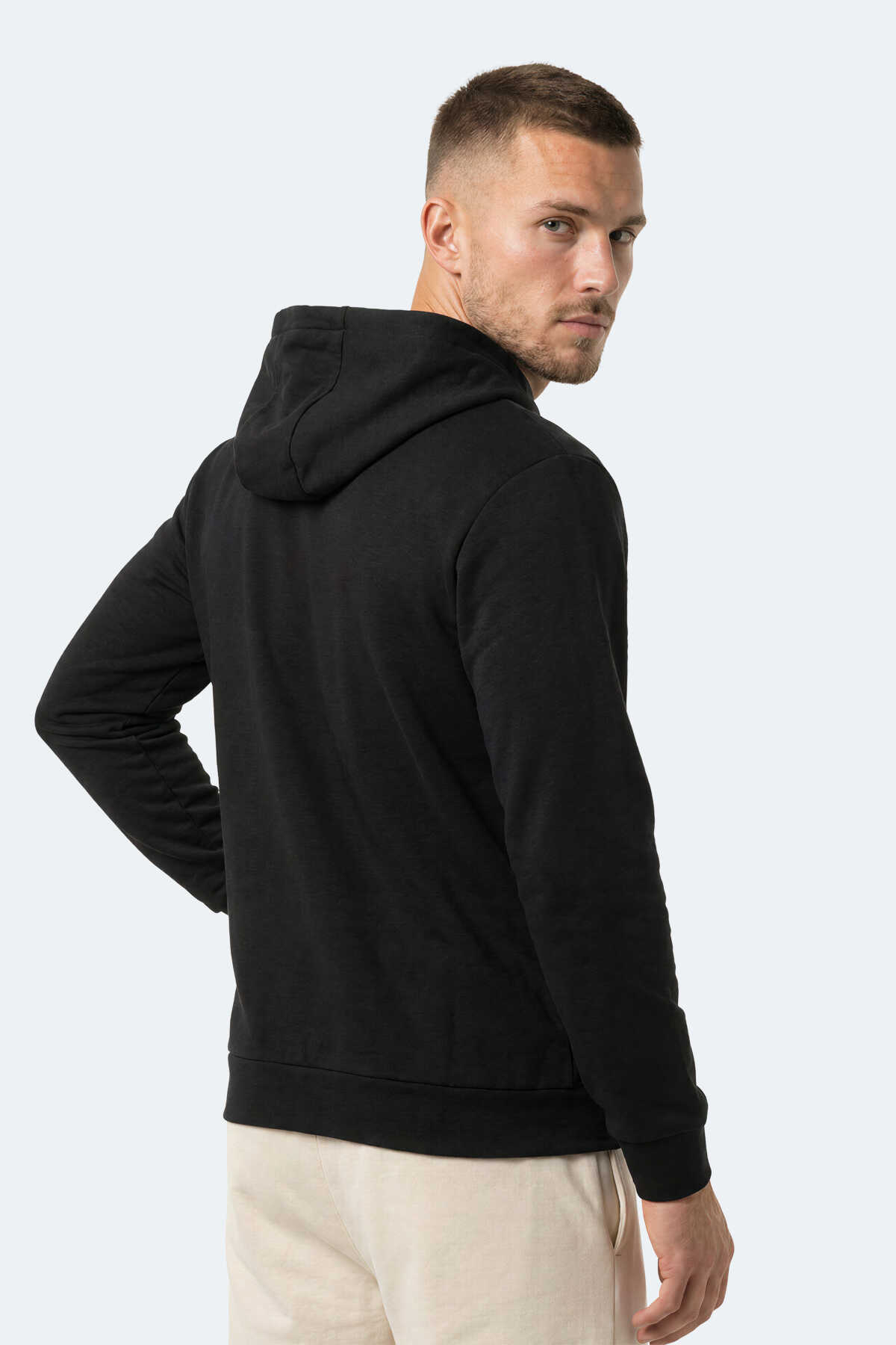 Slazenger KIVO I Erkek Dik Yaka Fermuarlı Siyah Sweatshırt - 7