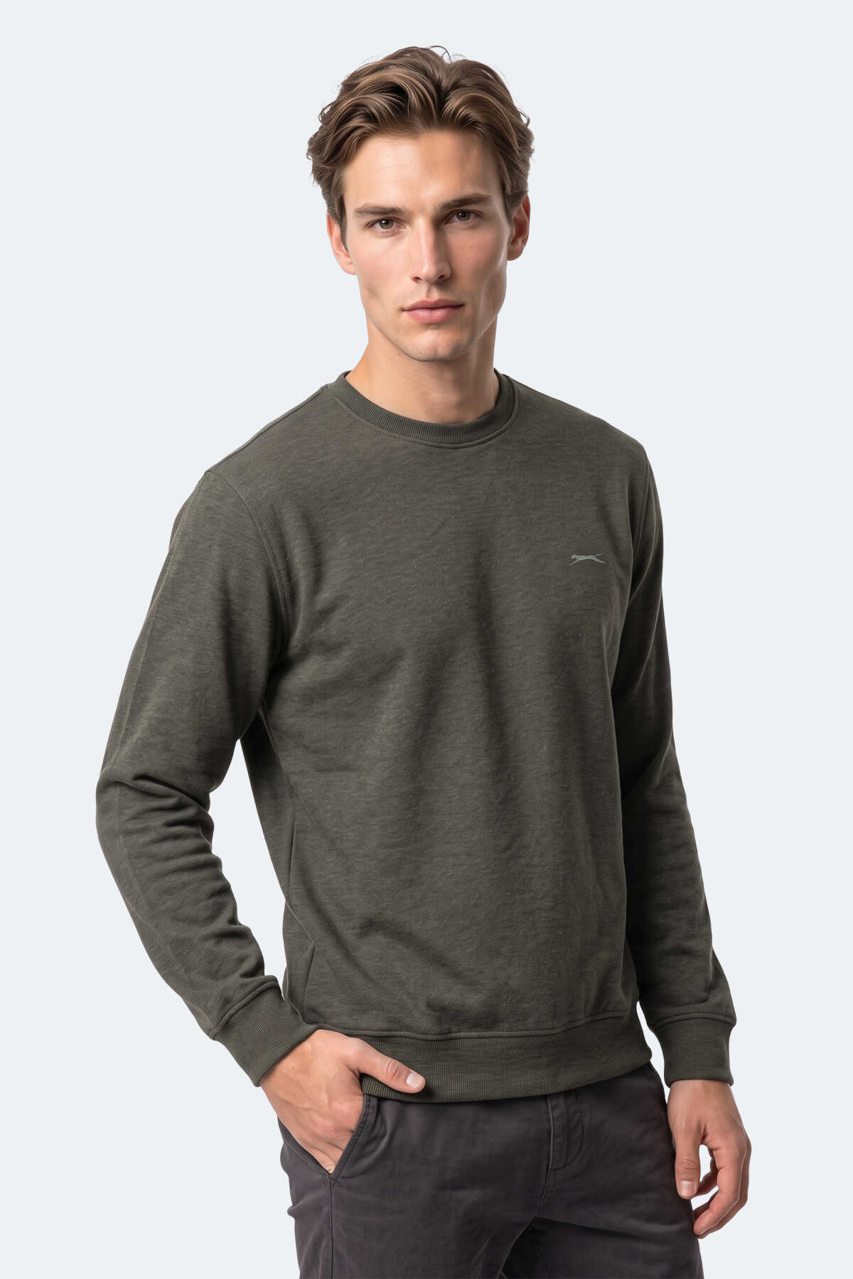 Slazenger KLAHAN I Erkek Haki Sweatshırt - 5