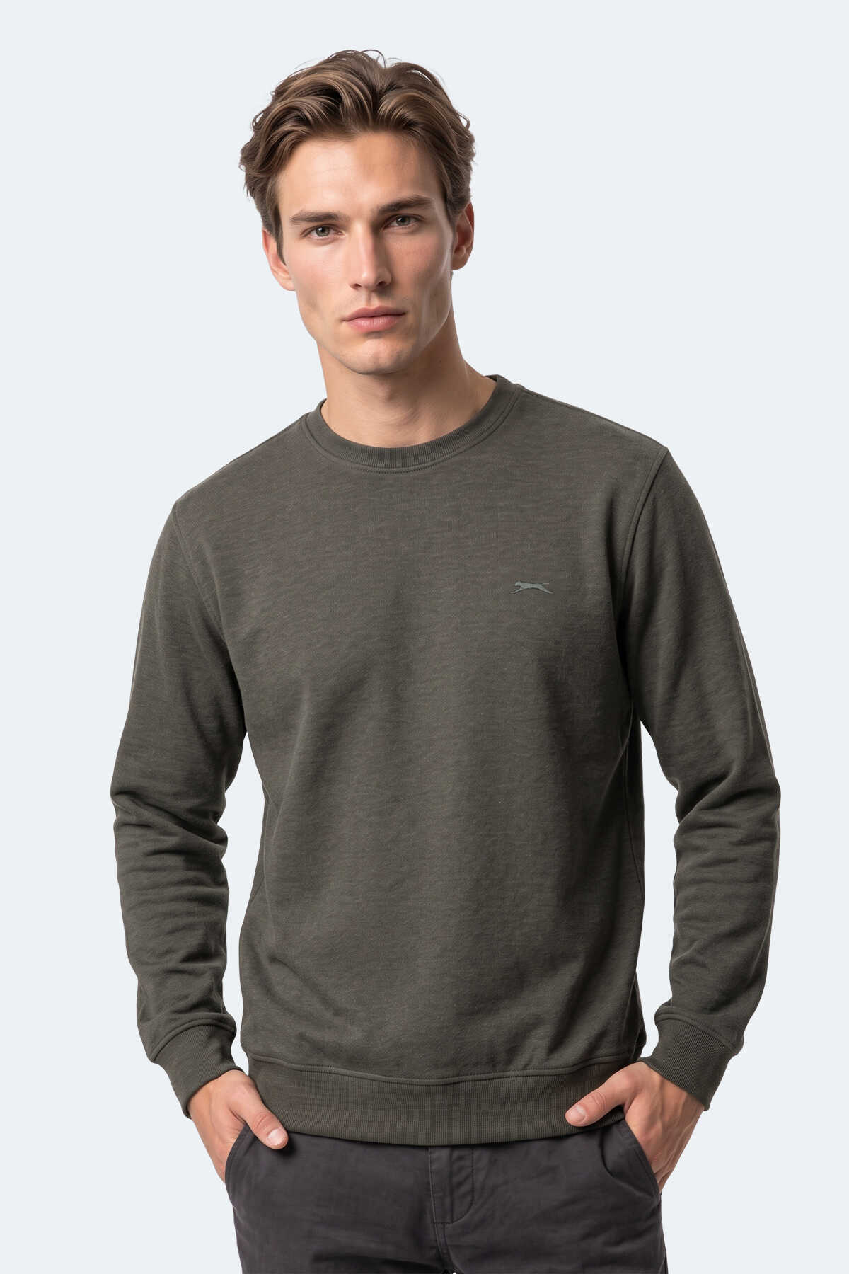 Slazenger KLAHAN I Erkek Haki Sweatshırt - 6