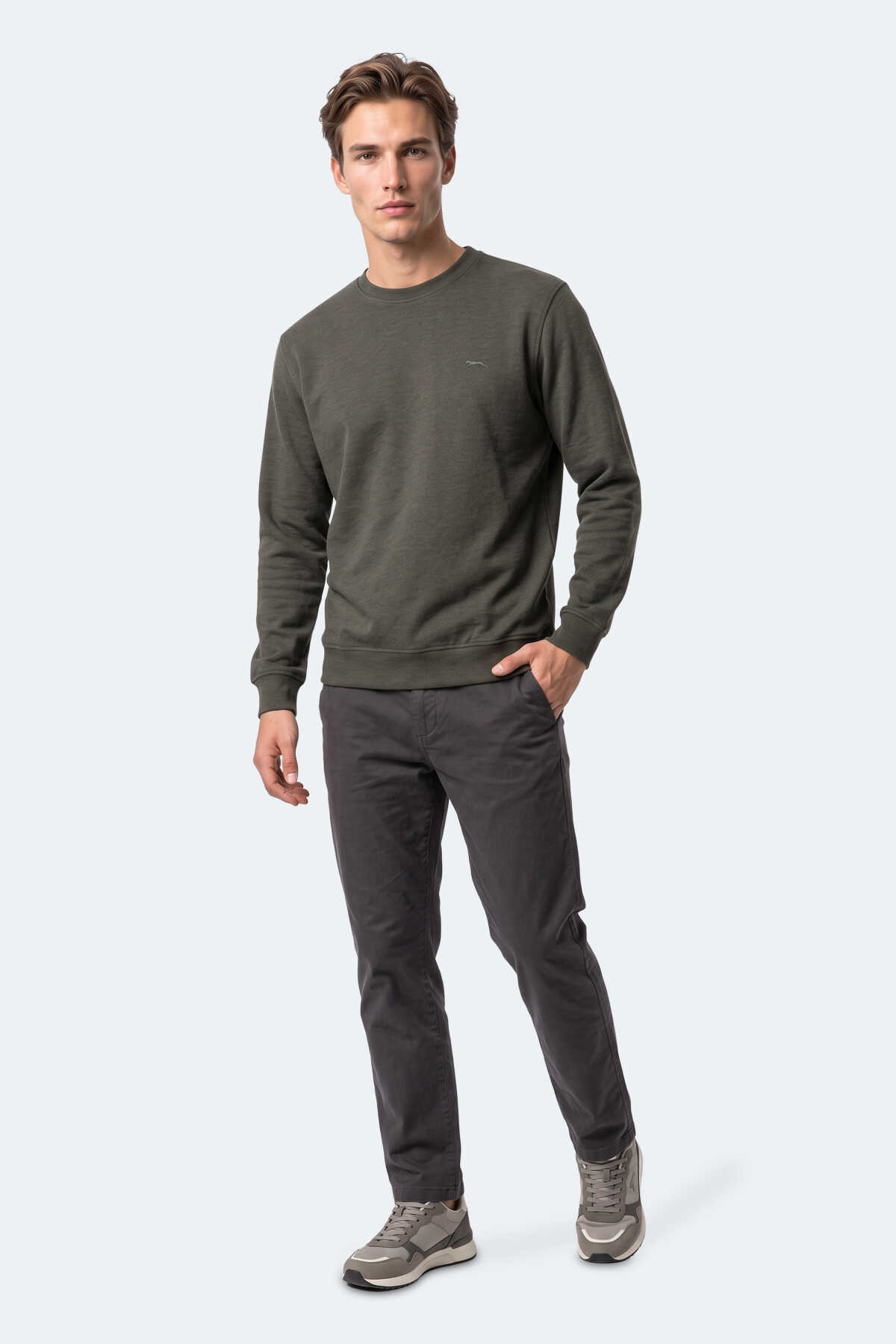 Slazenger KLAHAN I Erkek Haki Sweatshırt - 7