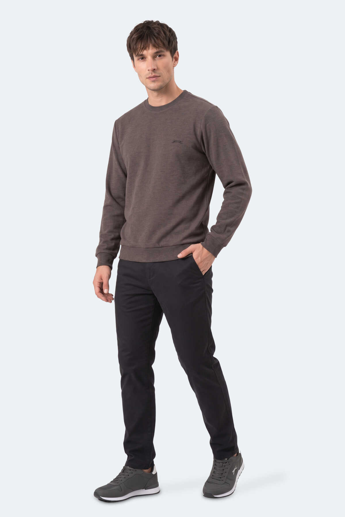 Slazenger KLAHAN I Erkek Kahve Sweatshırt - 7