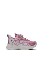 Slazenger - Slazenger KLARION Kız Çocuk Cırt Cırtlı Işıklı Taban Pembe Günlük Spor Ayakkabısı
