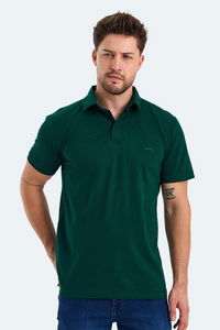 Slazenger - Slazenger KLASSE IN Erkek Polo Yaka Koyu Yeşil Tişört