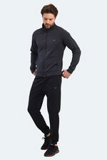 Slazenger - Slazenger KLOTEN IN Erkek Fermuarlı Dik Yaka Cepli Koyu Gri Eşofman Takımı Slazenger - Slazenger KLOTEN IN Erkek Fermuarlı Dik Yaka Cepli Koyu Gri Eşofman Takımı