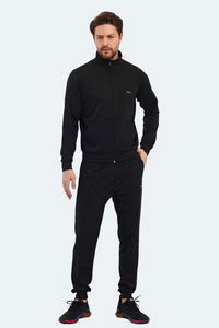 Slazenger - Slazenger KLOTEN IN Erkek Fermuarlı Dik Yaka Cepli Siyah Eşofman Takımı