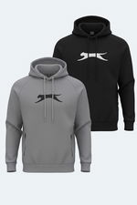 Slazenger - Slazenger KNIFE 2 li set Erkek Kapüşonlu Cepli Siyah - Koyu Gri Sweatshirt