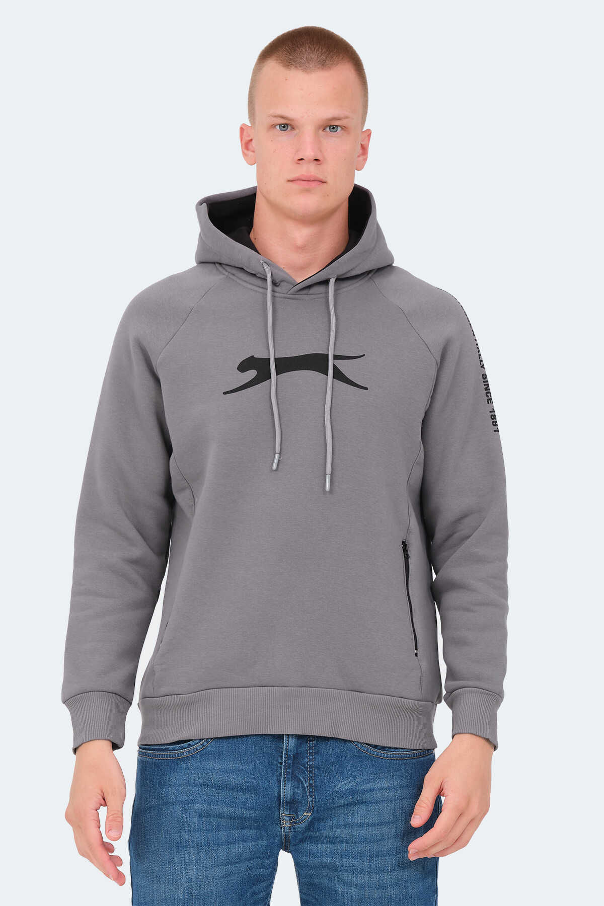 Slazenger - Slazenger KNIFE I Erkek Sweatshirt Koyu Gri