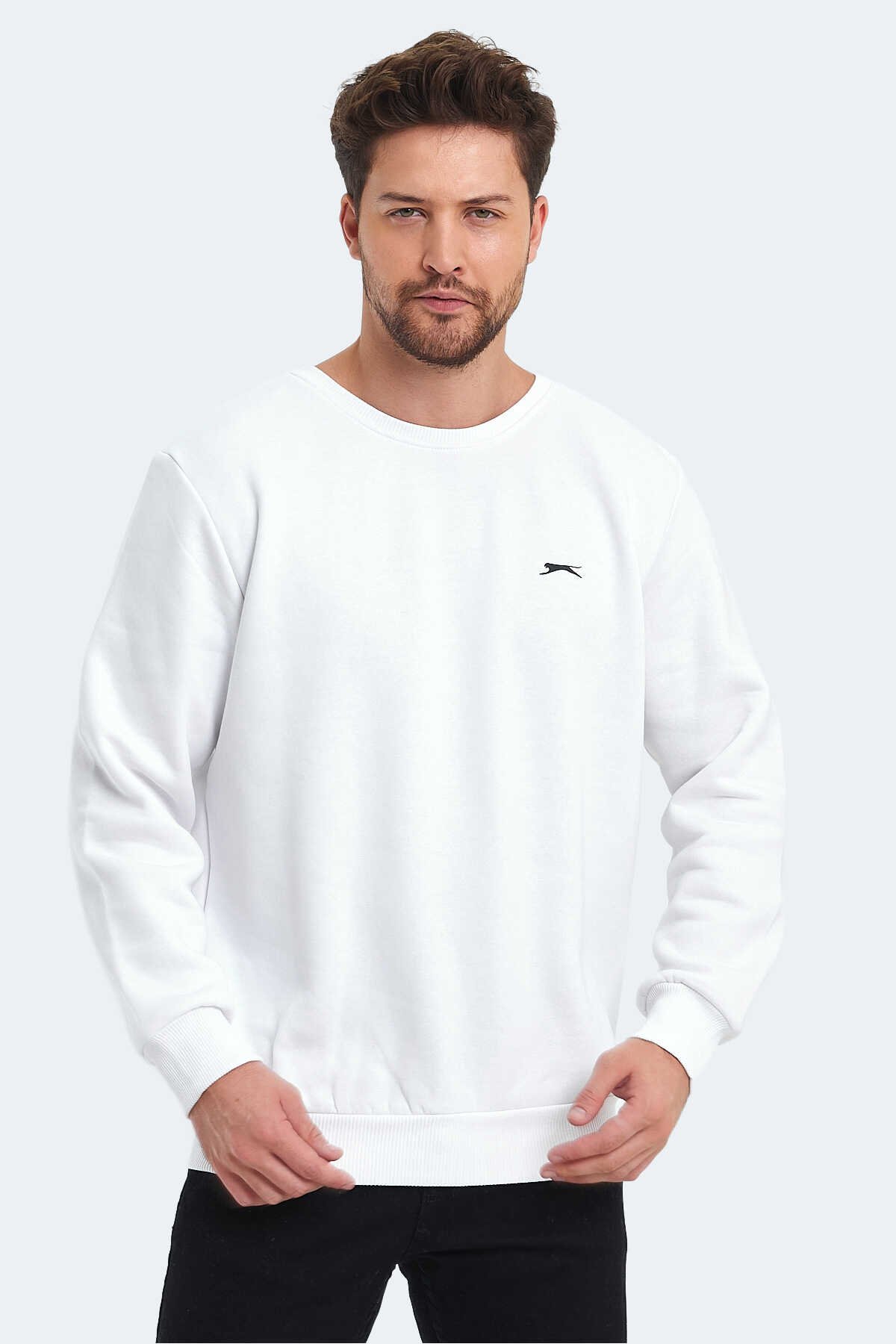 Slazenger - KONNOR IN Erkek Sweatshirt Beyaz