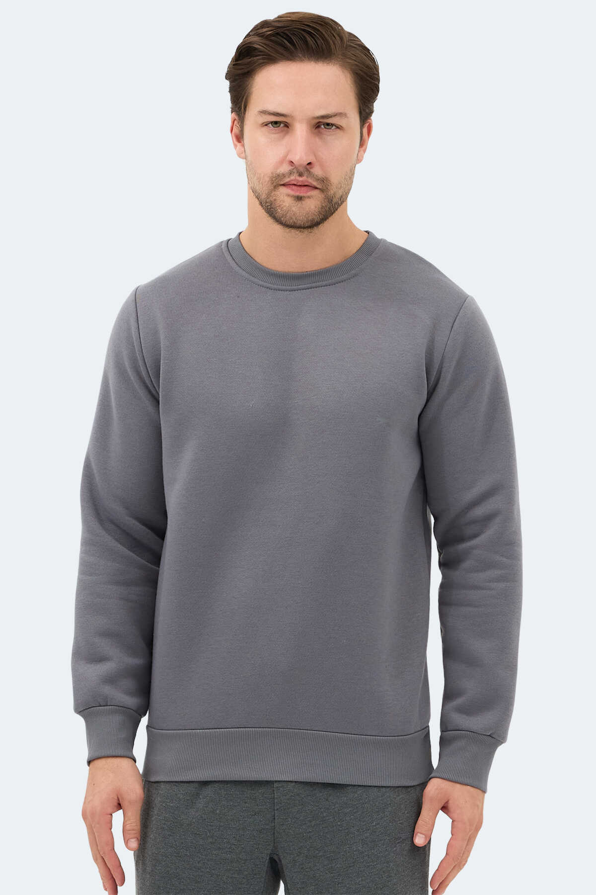 Slazenger - Slazenger KONNOR IN Erkek Koyu Gri Sweatshırt