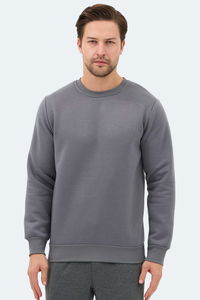 Slazenger - Slazenger KONNOR IN Erkek Koyu Gri Sweatshırt