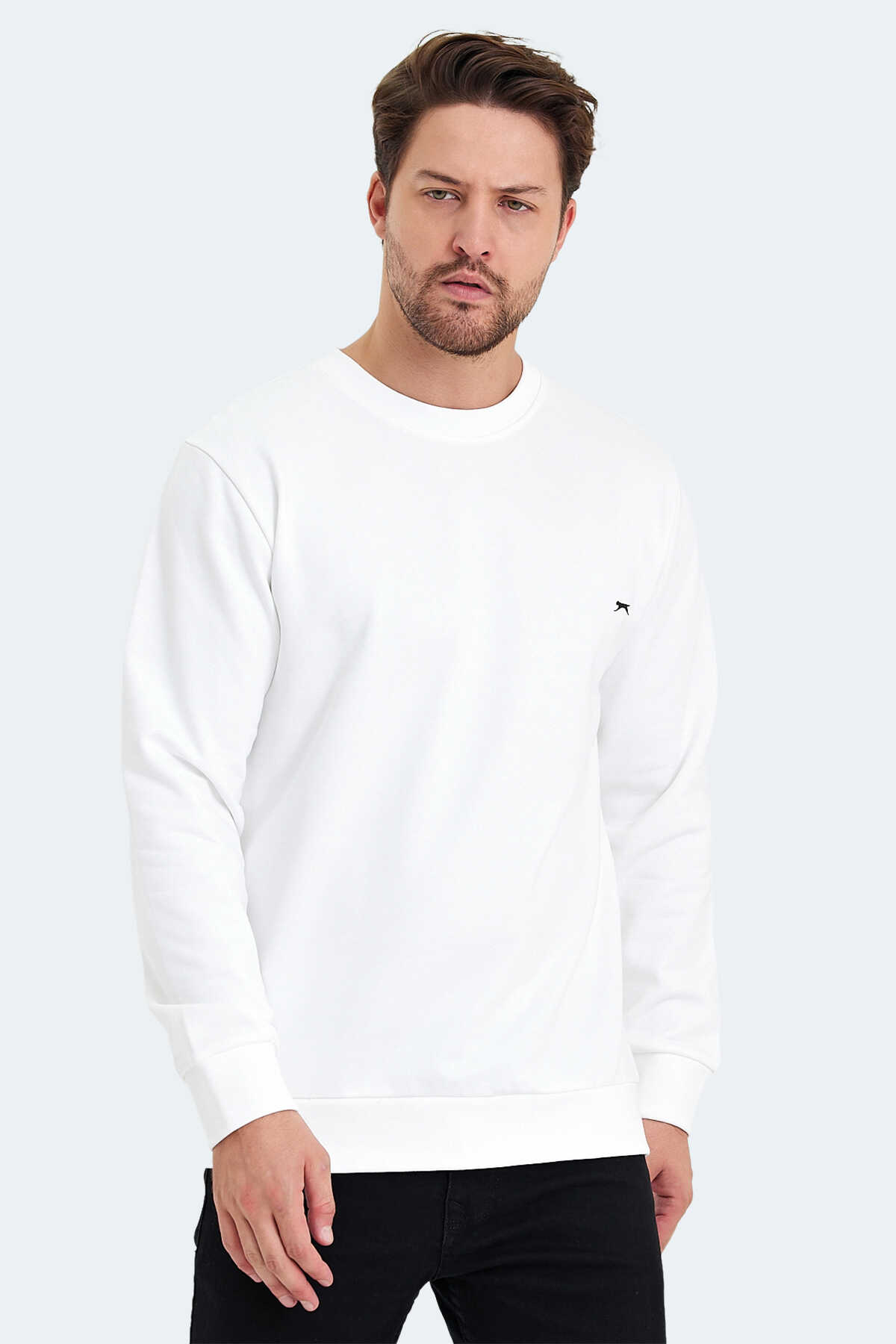 Slazenger - Slazenger KORAL Erkek Sweatshirt Beyaz