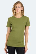 Slazenger - Slazenger KORNELI I Kadın Slim Fit Haki Tişört Slazenger - Slazenger KORNELI I Kadın Slim Fit Haki Tişört