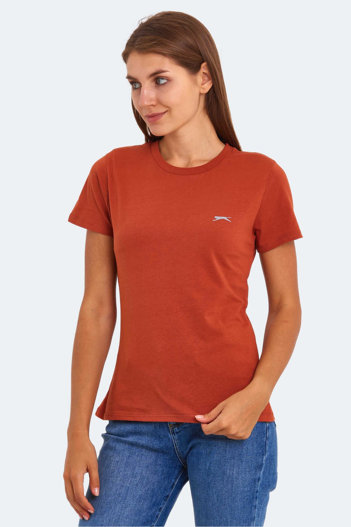 Slazenger - Slazenger KORNELI I Kadın T-Shirt Kiremit