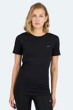 Slazenger - Slazenger KORNELI I Kadın Slim Fit Siyah Tişört Slazenger - Slazenger KORNELI I Kadın Slim Fit Siyah Tişört