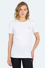 Slazenger - Slazenger KORNELI I Kadın Slim Fit Beyaz Tişört Slazenger - Slazenger KORNELI I Kadın Slim Fit Beyaz Tişört