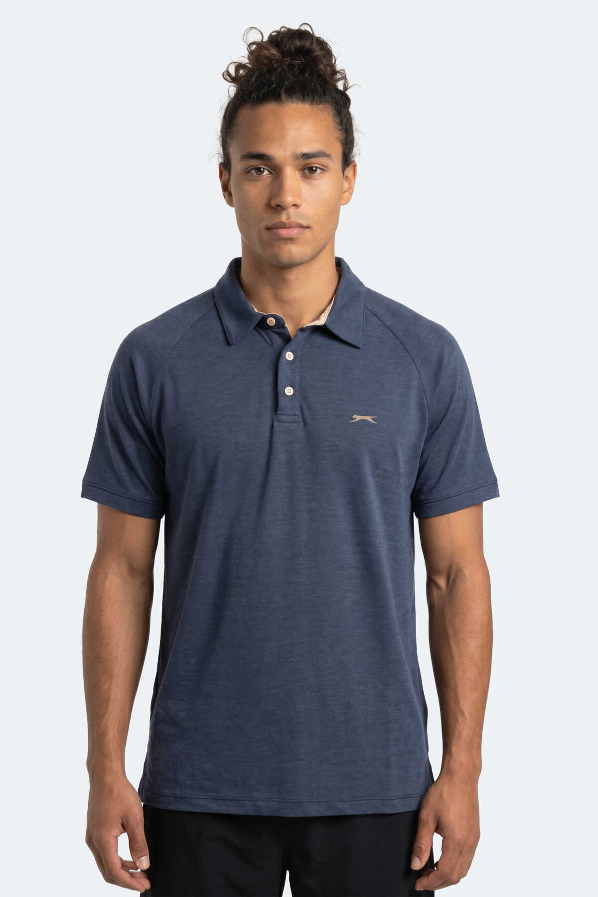 Slazenger - Slazenger KORS IN Erkek Polo Yaka Lacivert Tişört