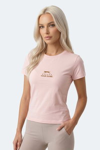 Slazenger - Slazenger KOSTA Kadın Baskılı Açık Pembe Tişört