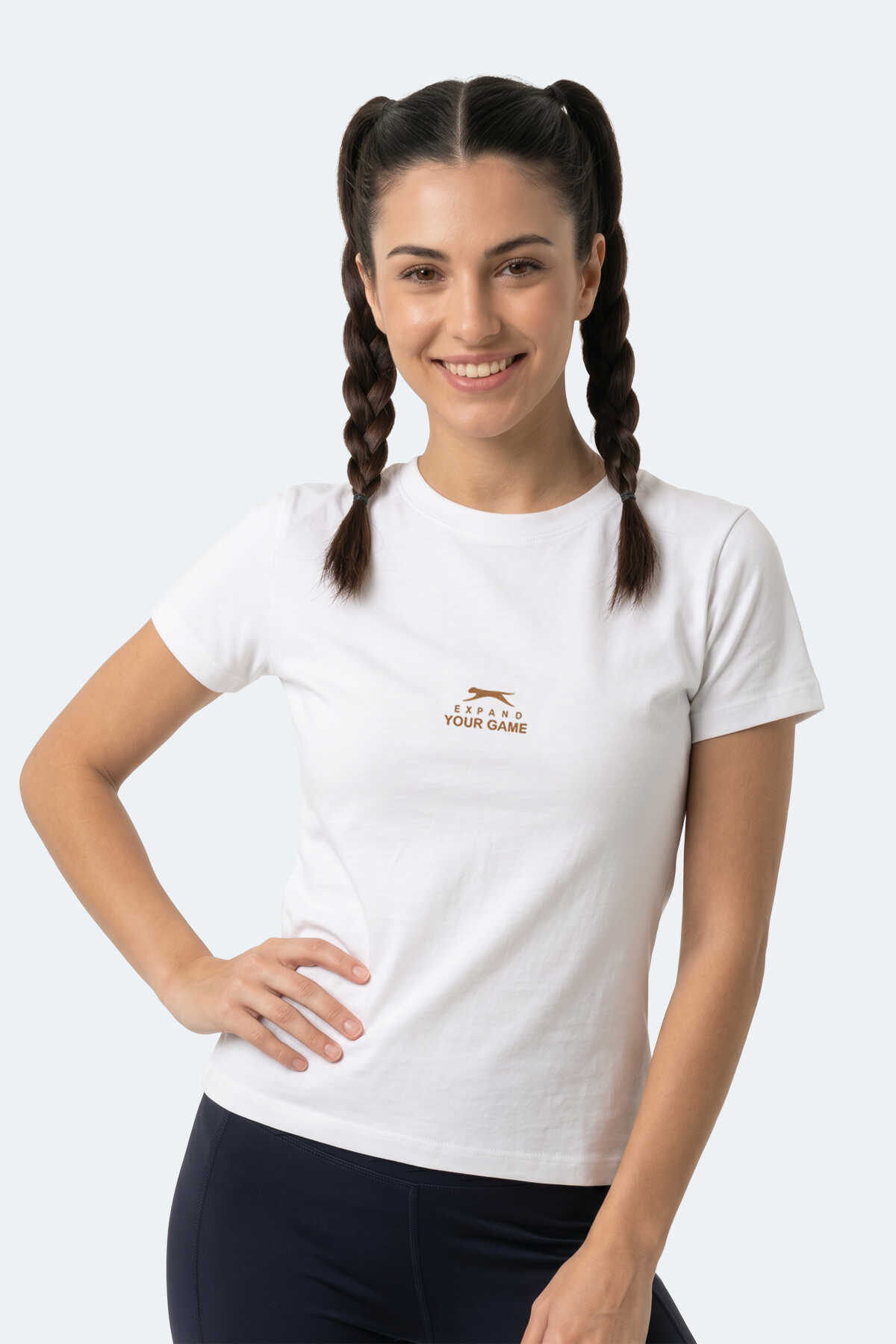 Slazenger - Slazenger KOSTA Kadın Baskılı Ekru Tişört