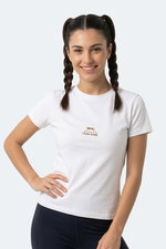 Slazenger - Slazenger KOSTA Kadın Baskılı Ekru Tişört