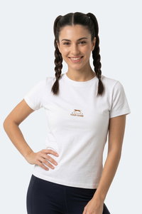 Slazenger - Slazenger KOSTA Kadın Baskılı Ekru Tişört