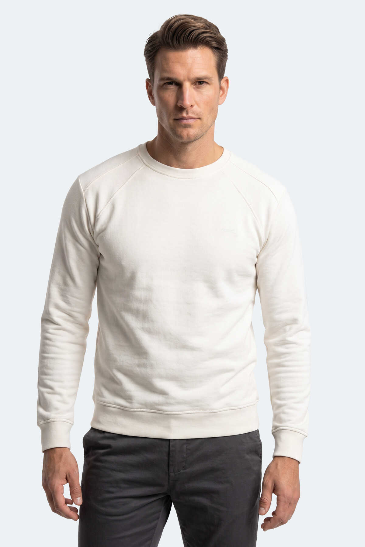 Slazenger - Slazenger KOVAN I Erkek Beyaz Sweatshırt