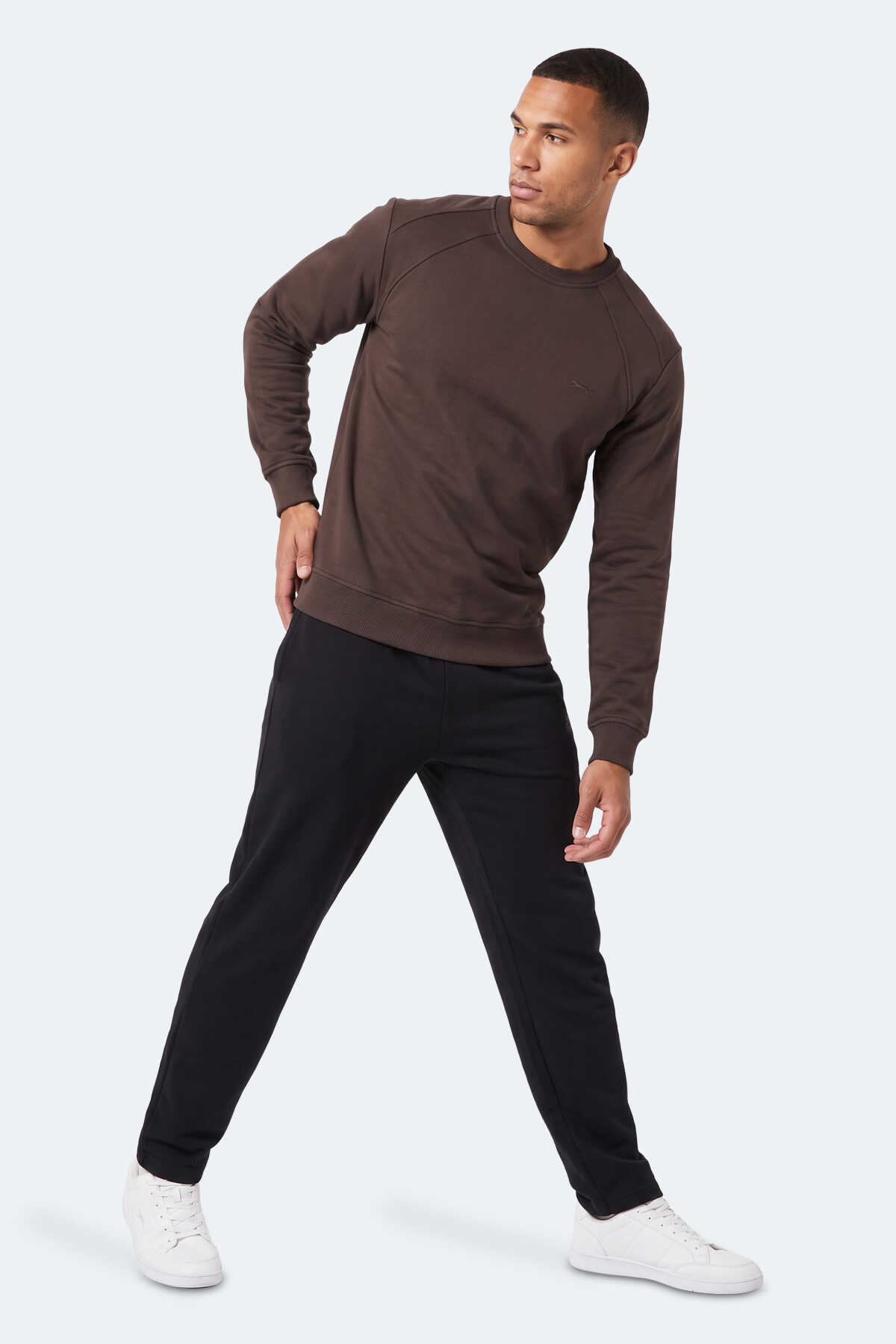 Slazenger KOVAN I Erkek Kahve Sweatshırt - 4