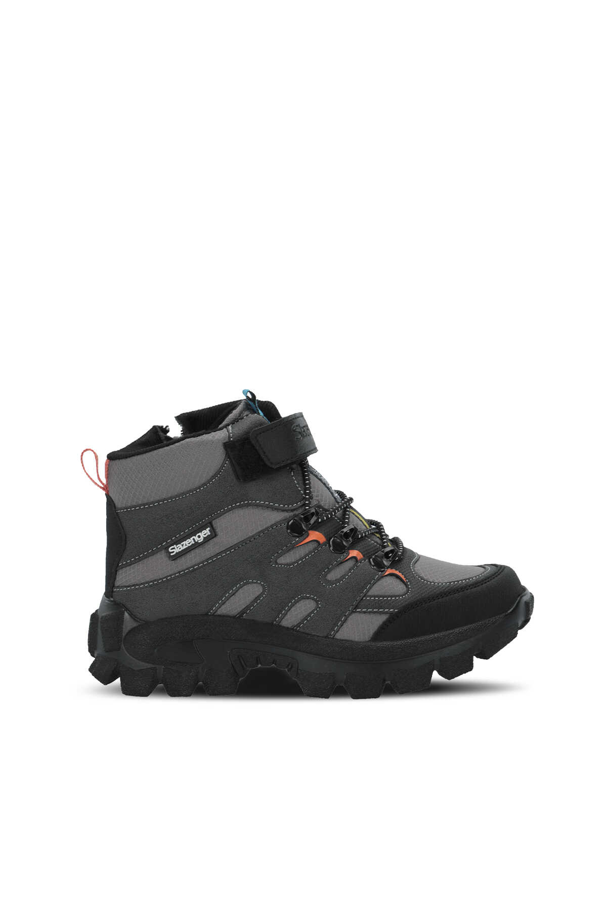 Slazenger KRAKEN I Unisex Çocuk Cırtlı Koyu Gri / Turuncu Bot (1)