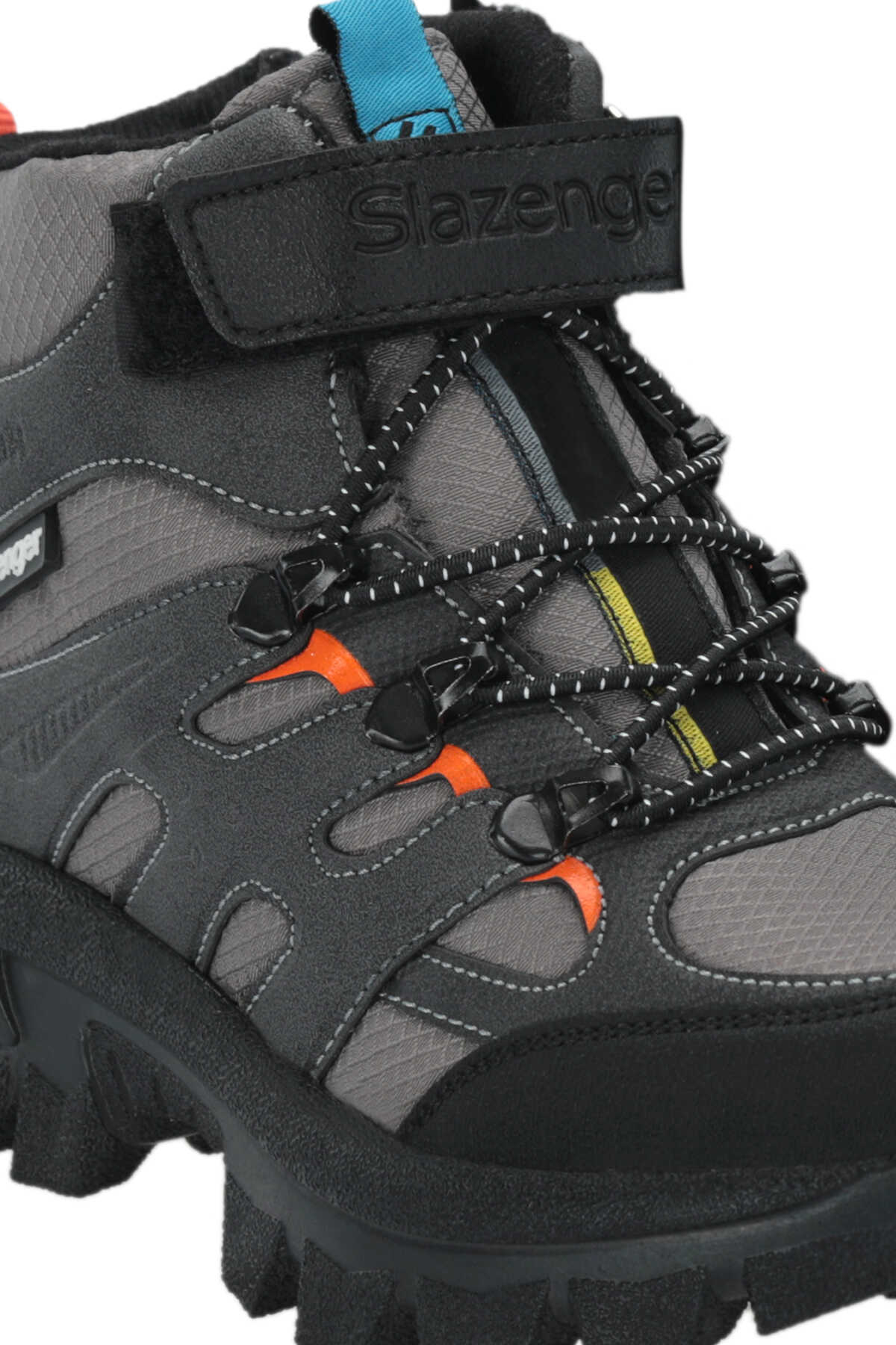 Slazenger KRAKEN I Unisex Çocuk Cırtlı Koyu Gri / Turuncu Bot - 4
