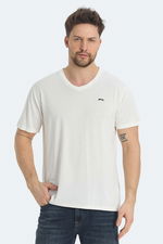 Slazenger - Slazenger KRAKKER Erkek V Yaka Ekru Tişört