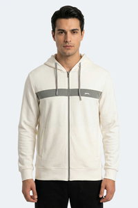 Slazenger - Slazenger KRALON I Erkek Kapüşonlu Cepli Ekru Sweatshırt