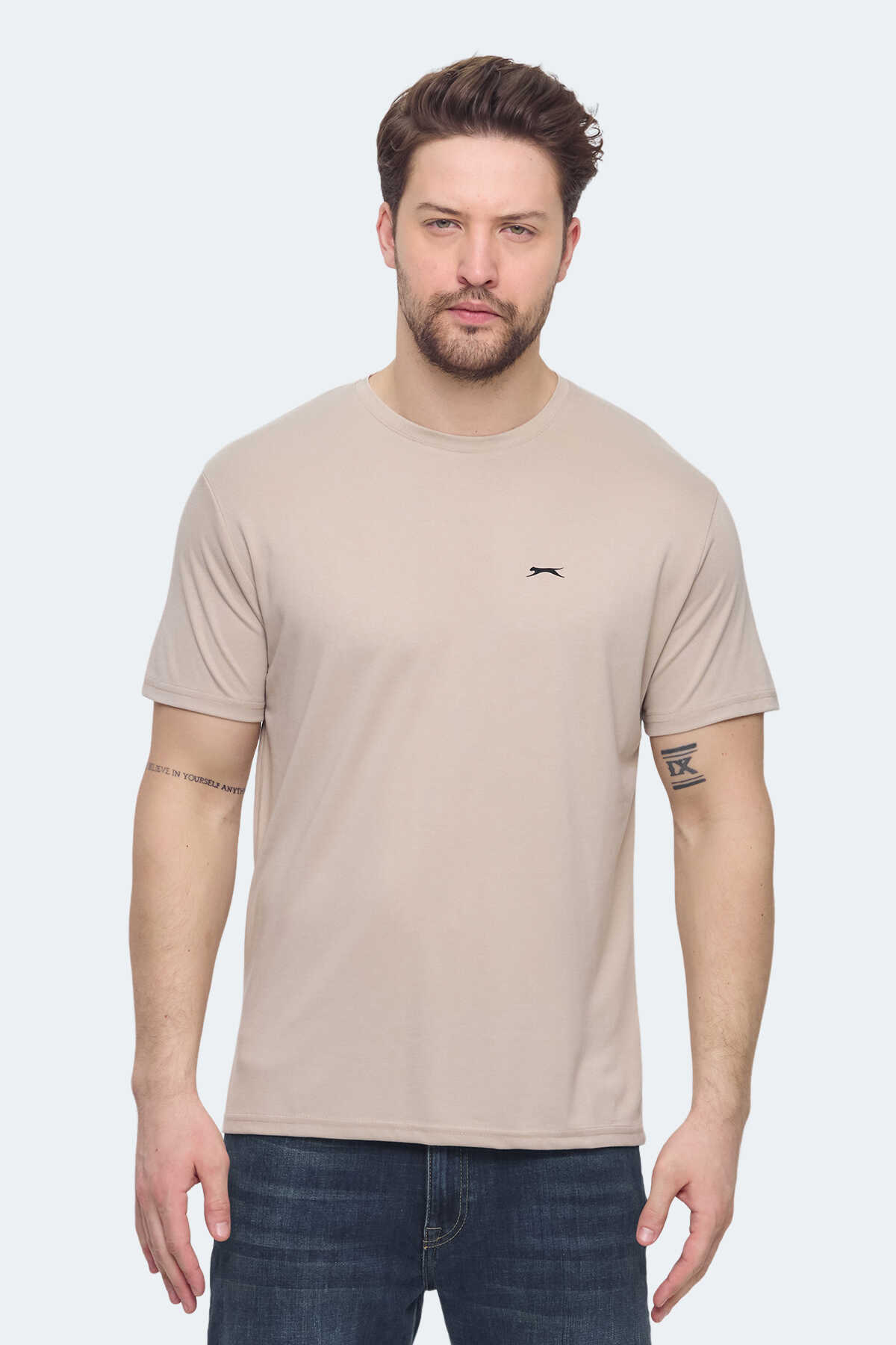 Slazenger - Slazenger KRATER Erkek Bej Tişört