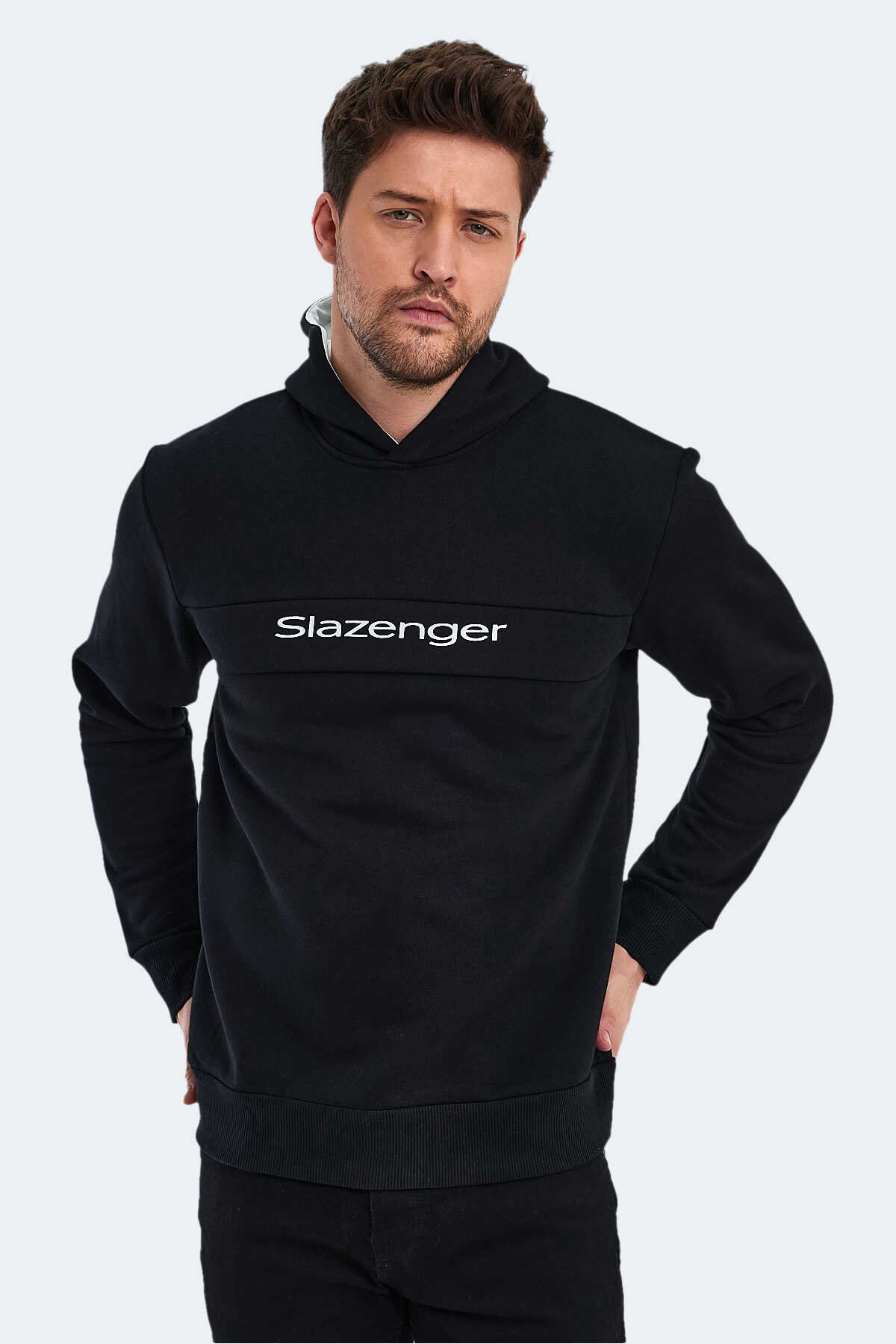 Slazenger - Slazenger KRIS IN Erkek Sweatshirt Siyah