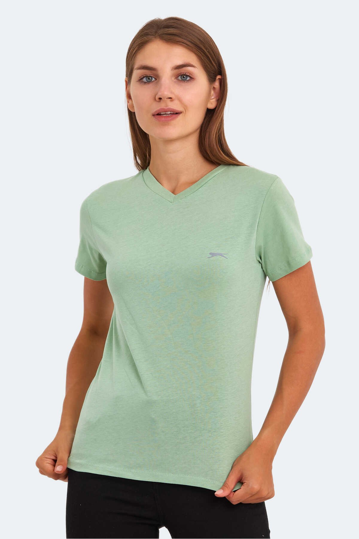 Slazenger - Slazenger KRISTEN I Kadın T-Shirt Açık Yeşil