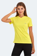 Slazenger - Slazenger KRISTEN I Kadın V Yaka Sarı Tişört