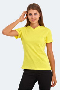 Slazenger - Slazenger KRISTEN I Kadın V Yaka Sarı Tişört