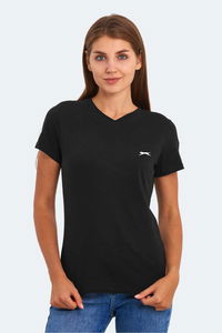 Slazenger - Slazenger KRISTEN I Kadın V Yaka Siyah Tişört Slazenger - Slazenger KRISTEN I Kadın V Yaka Siyah Tişört