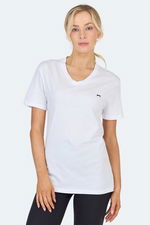 Slazenger - Slazenger KRISTEN I Kadın V Yaka Beyaz Tişört Slazenger - Slazenger KRISTEN I Kadın V Yaka Beyaz Tişört