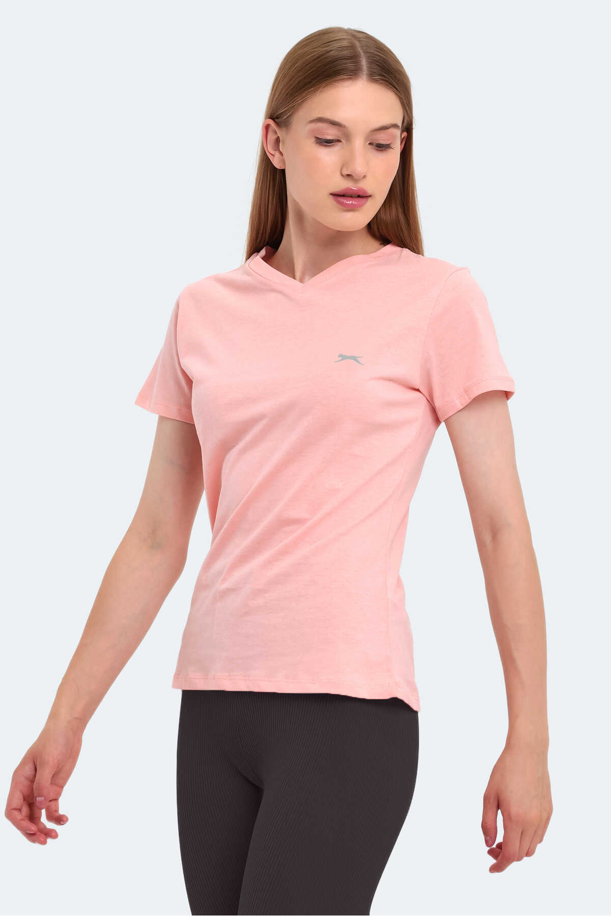 Slazenger - Slazenger KRISTEN I Kadın V Yaka Somon Tişört