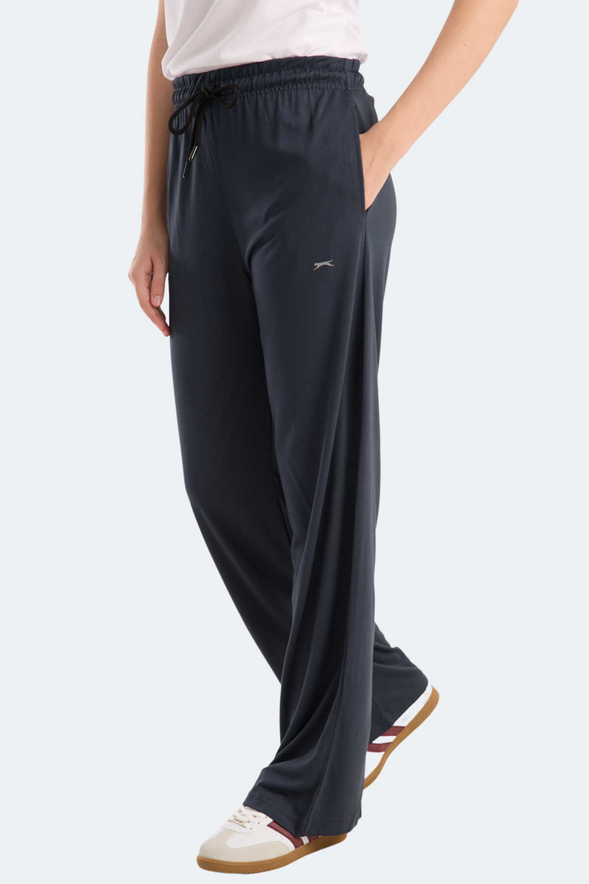 Slazenger - Slazenger KRISTER IN Kadın Cepli Bol Paça Koyu Gri Eşofman Altı