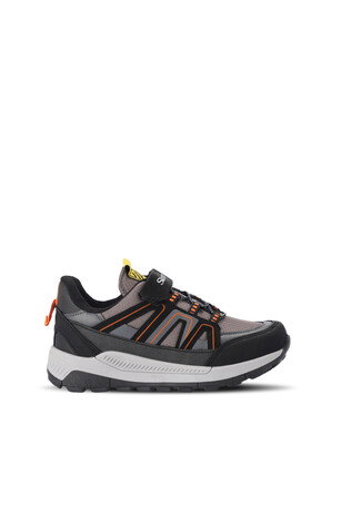 Slazenger KROSS KTN Unisex Çocuk Cırt Cırtlı Siyah / Koyu Gri Günlük Spor Ayakkabısı