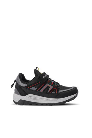 Slazenger KROSS KTN Unisex Çocuk Cırt Cırtlı Siyah / Kırmızı Günlük Spor Ayakkabısı
