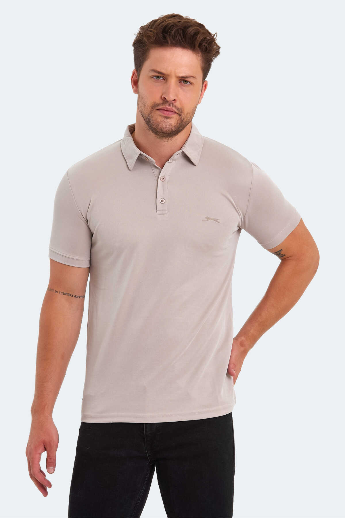 Slazenger - Slazenger KUGGA Erkek Tişört Taş Gri