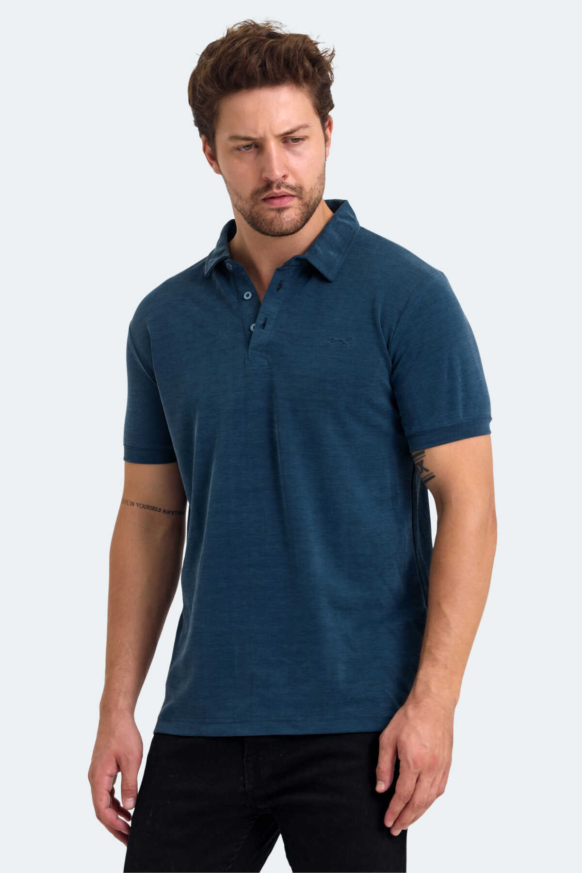 Slazenger - Slazenger KUGGA Erkek Tişört Açık Indigo